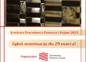 plakat promujący konkurs Pracodawca Pomorza i Kujaw