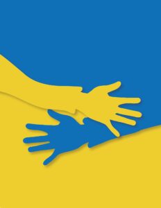 flaga ukrainy - pomocna dłoń