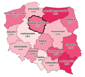 mapa - stop bezrobocia w Polsce